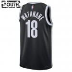 Maillot NBA Brooklyn Nets Yuta Watanabe 18 Nike 2022-23 Icon Edition Noir Swingman - Enfant